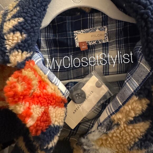 Anthropologie Sherpa Full Length Coat NEW Small Pilcro RARE one of a kind jacket - Picture 5 of 7